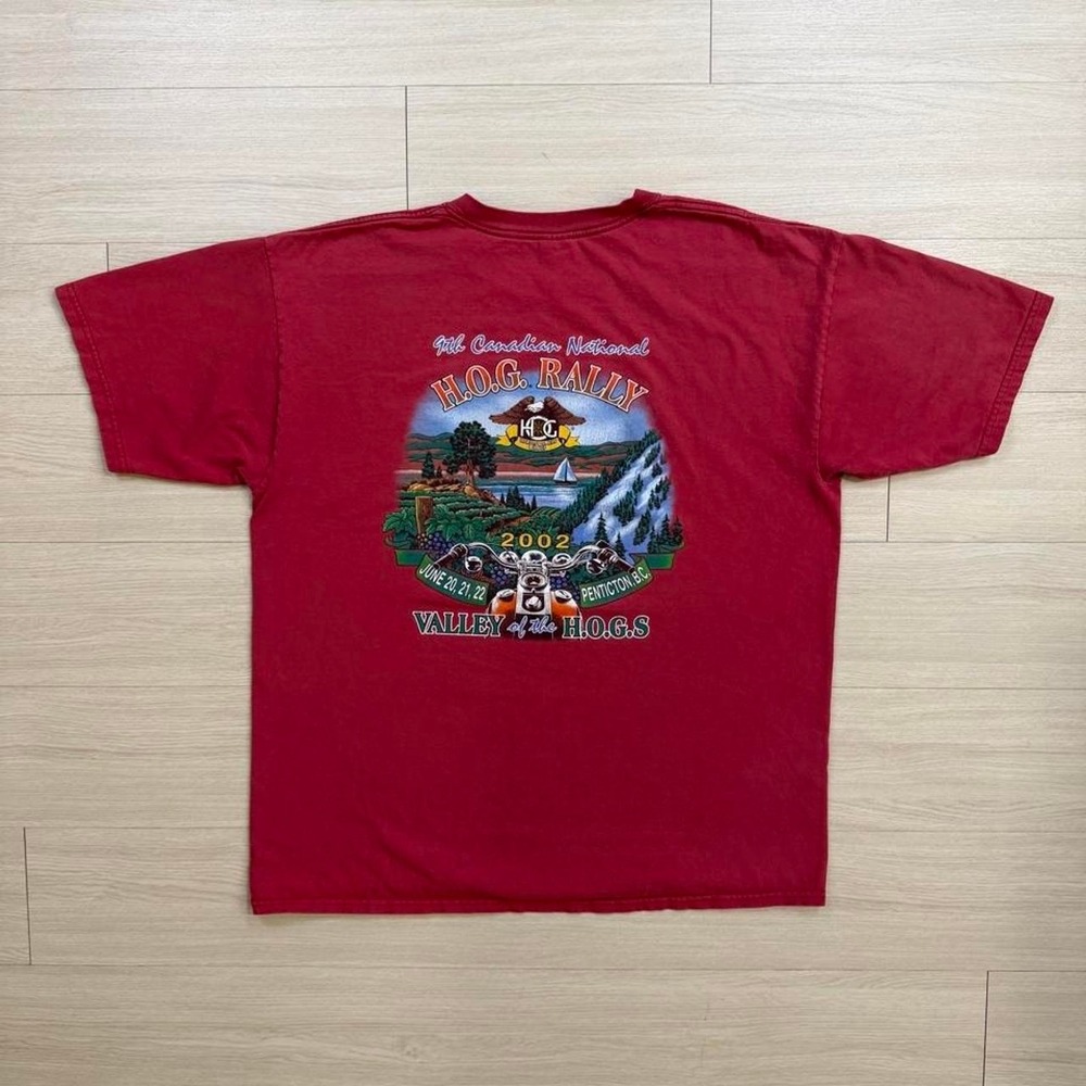 2002 Harley Owners Group H.O.G. Rally Red Short Sleeve Shirt Mens Size XL